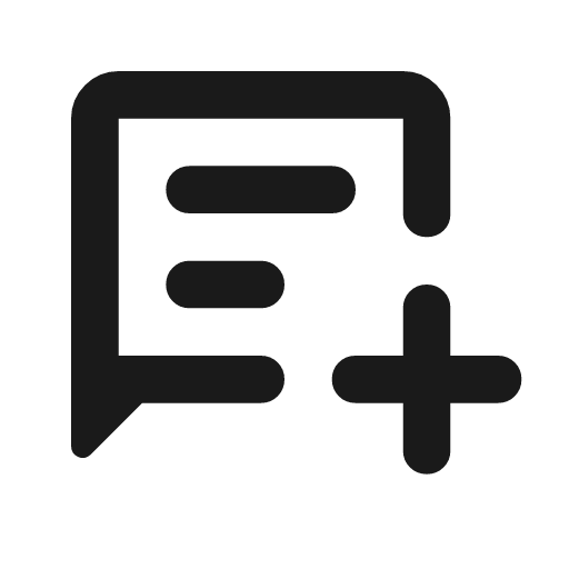 Chat add on outline rounded icon, rounded style, from Material Symbols