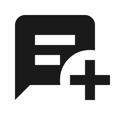 Chat add on icon, solid style, from Material Symbols