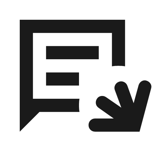 Chat apps script outline sharp icon, sharp-cornered style, from Material Symbols