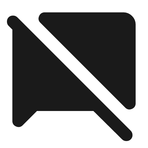 Chat bubble off rounded icon, rounded style, from Material Symbols