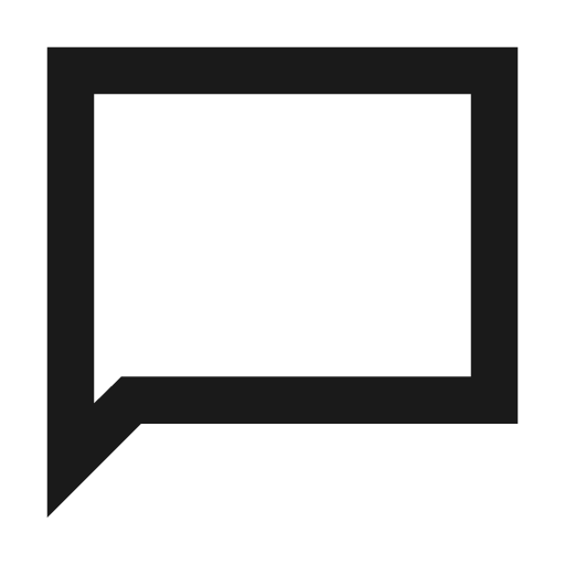 Chat bubble outline sharp icon, sharp-cornered style, from Material Symbols
