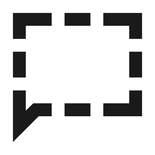 Chat dashed sharp icon, sharp-cornered style, from Material Symbols
