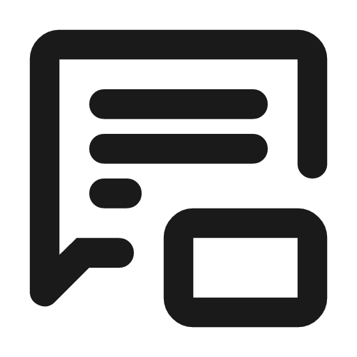 Chat display outline rounded icon, rounded style, from Material Symbols