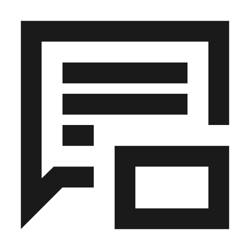 Chat display outline sharp icon, sharp-cornered style, from Material Symbols