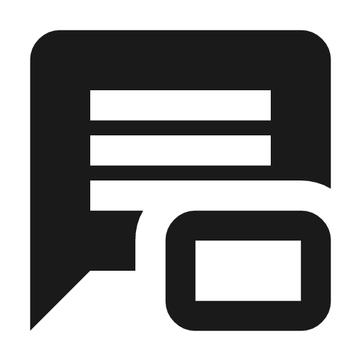 Chat display icon, solid style, from Material Symbols