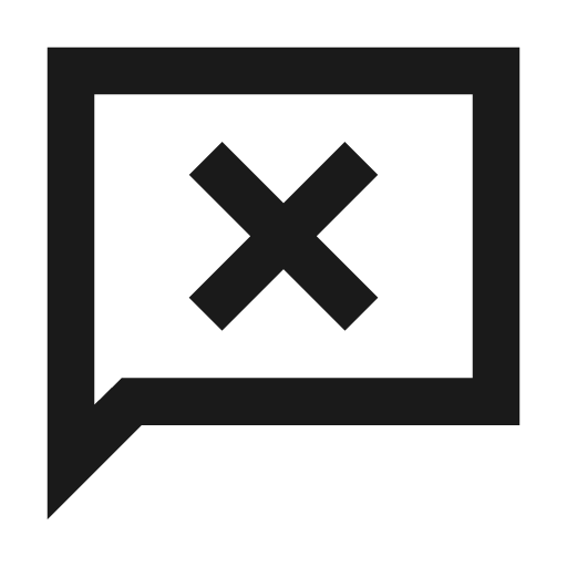 Chat error outline sharp icon, sharp-cornered style, from Material Symbols