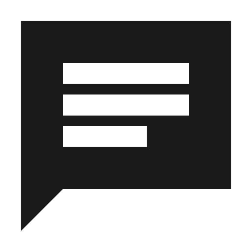 Chat sharp icon, sharp-cornered style, from Material Symbols