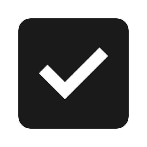 Check box icon, solid style, from Material Symbols