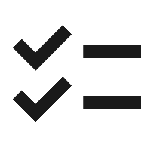Checklist icon, solid style, from Material Symbols