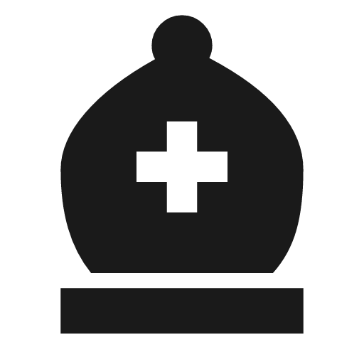Chess bishop 2 sharp icon, sharp-cornered style, from Material Symbols