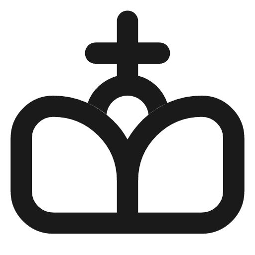 Chess king 2 outline rounded icon, rounded style, from Material Symbols