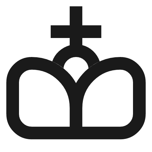 Chess king 2 outline icon, outline style, from Material Symbols