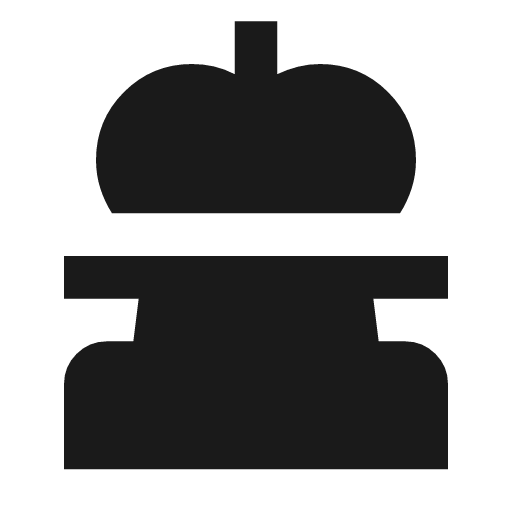 Chess king icon, solid style, from Material Symbols
