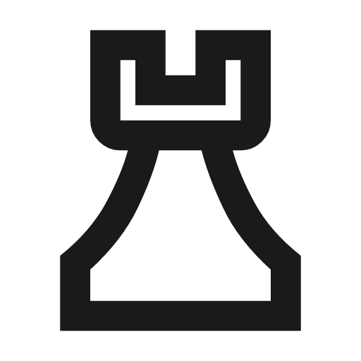 Chess rook outline icon, outline style, from Material Symbols