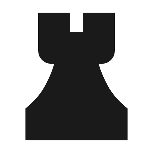 Chess rook icon, solid style, from Material Symbols