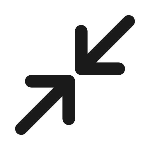 Close fullscreen rounded icon, rounded style, from Material Symbols