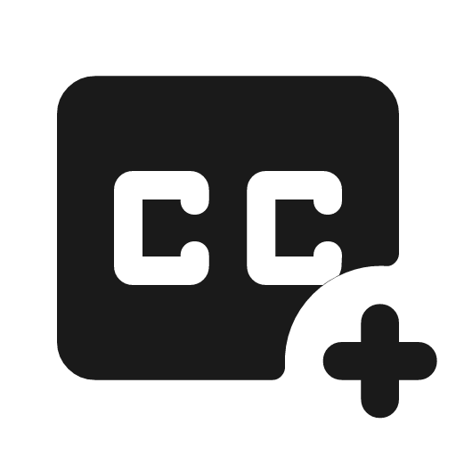 Closed caption add rounded icon, rounded style, from Material Symbols
