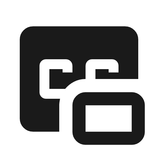 Closed caption display icon, solid style, from Material Symbols