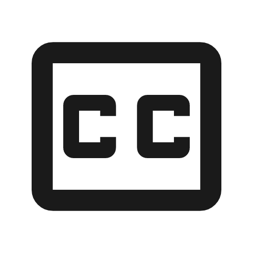 Closed caption outline icon, outline style, from Material Symbols