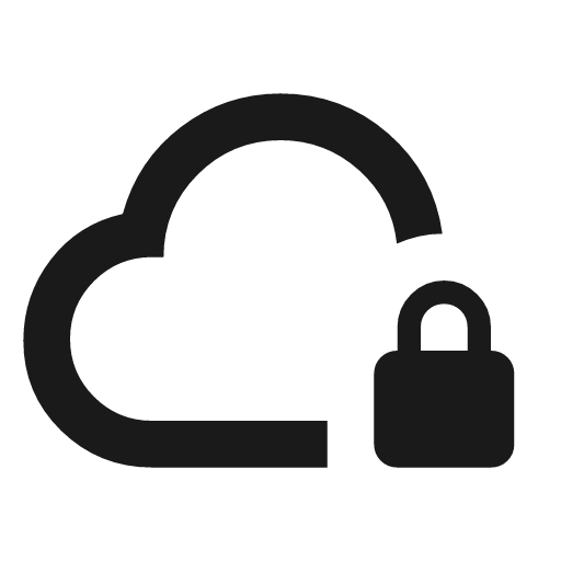 Cloud lock outline icon, outline style, from Material Symbols