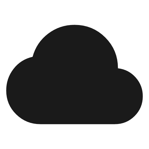 Cloud icon, solid style, from Material Symbols