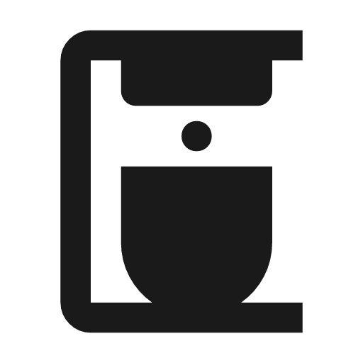 Coffee maker icon, solid style, from Material Symbols
