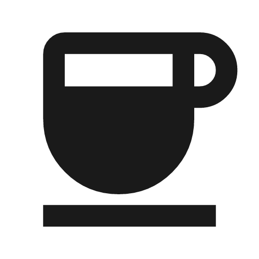 Coffee icon, solid style, from Material Symbols
