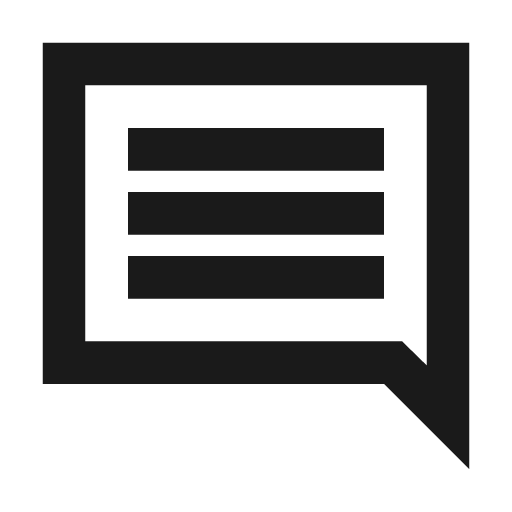 Comment outline sharp icon, sharp-cornered style, from Material Symbols