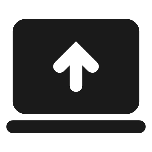 Computer arrow up rounded icon, rounded style, from Material Symbols