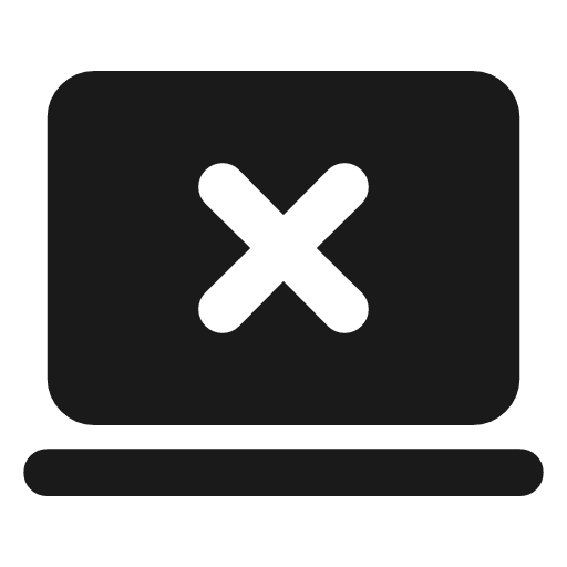 Computer cancel rounded icon, rounded style, from Material Symbols