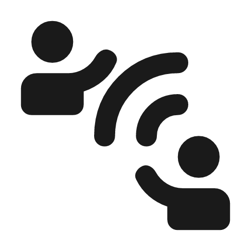 Connect without contact rounded icon, rounded style, from Material Symbols