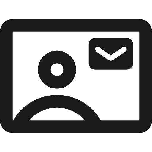 Contact mail outline rounded icon, rounded style, from Material Symbols