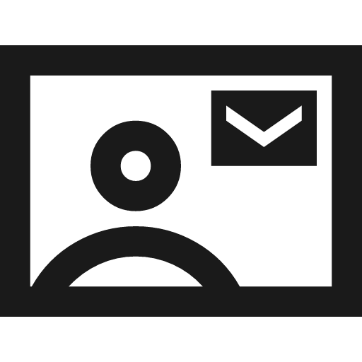 Contact mail outline sharp icon, sharp-cornered style, from Material Symbols