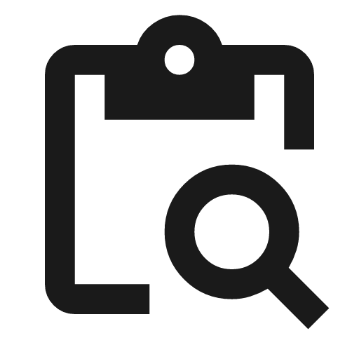 Content paste search icon, solid style, from Material Symbols