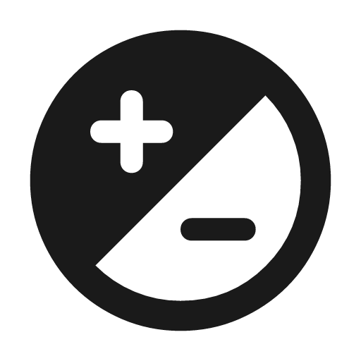 Contrast circle rounded icon, rounded style, from Material Symbols