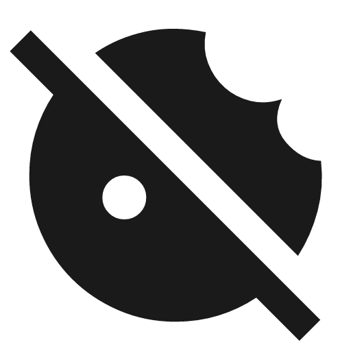 Cookie off icon, solid style, from Material Symbols
