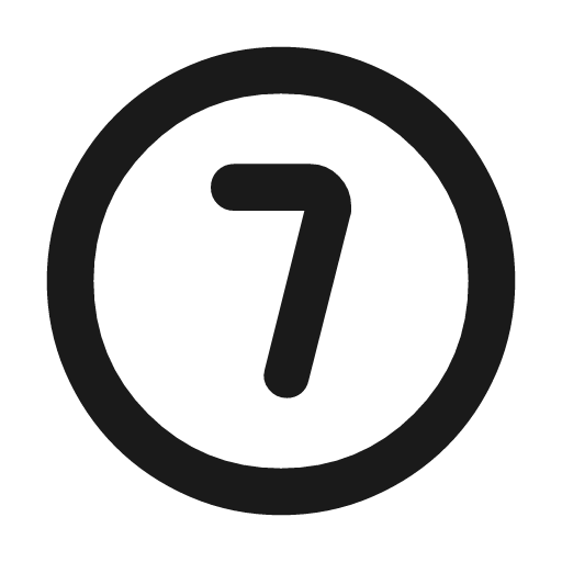 Counter 7 outline rounded icon, rounded style, from Material Symbols