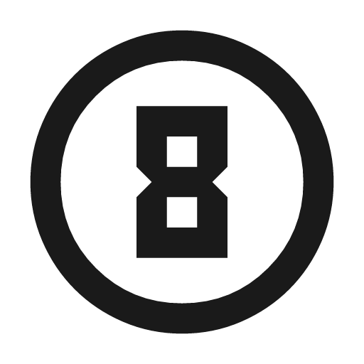 Counter 8 outline sharp icon, sharp-cornered style, from Material Symbols