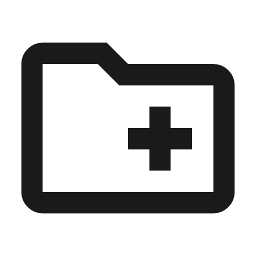 Create new folder outline icon, outline style, from Material Symbols