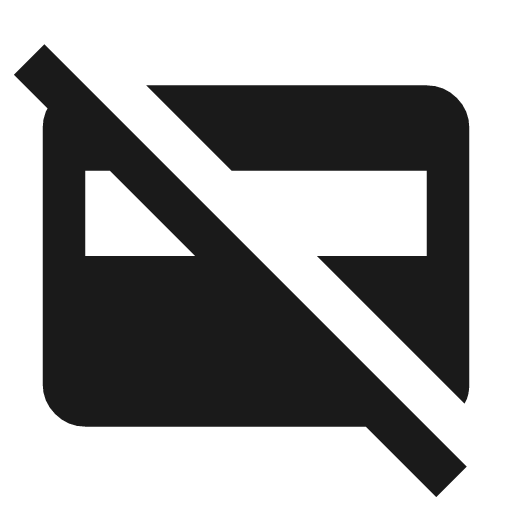 Credit card off icon, solid style, from Material Symbols