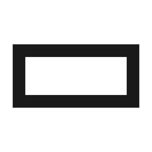 Crop 21 9 outline sharp icon, sharp-cornered style, from Material Symbols