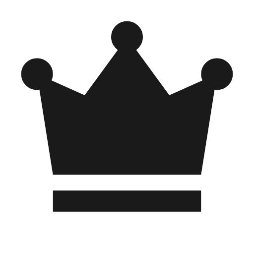 Crown icon, solid style, from Material Symbols