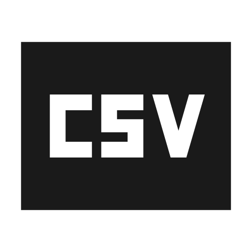 Csv sharp icon, sharp-cornered style, from Material Symbols
