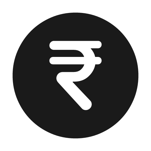 Currency rupee circle rounded icon, rounded style, from Material Symbols