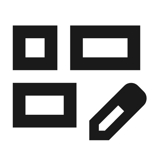 Dashboard 2 edit outline icon, outline style, from Material Symbols