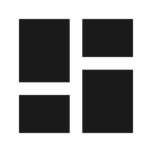 Dashboard icon, solid style, from Material Symbols