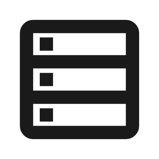 Data table outline icon, outline style, from Material Symbols