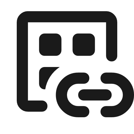 Dataset linked outline rounded icon, rounded style, from Material Symbols