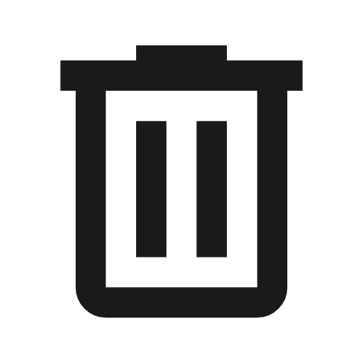 Delete outline icon, outline style, from Material Symbols