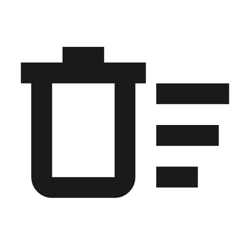 Delete sweep outline icon, outline style, from Material Symbols
